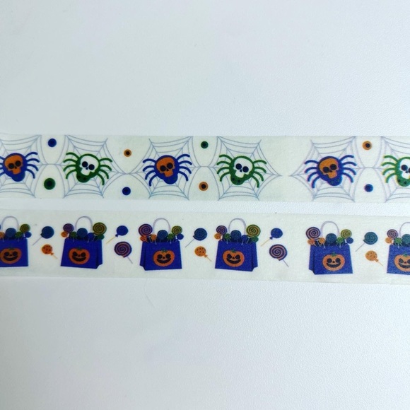 Trick Or Treat, Bags Of Candy and Spiderwebs, Washi Tape Set Of 2 - Picture 6 of 8
